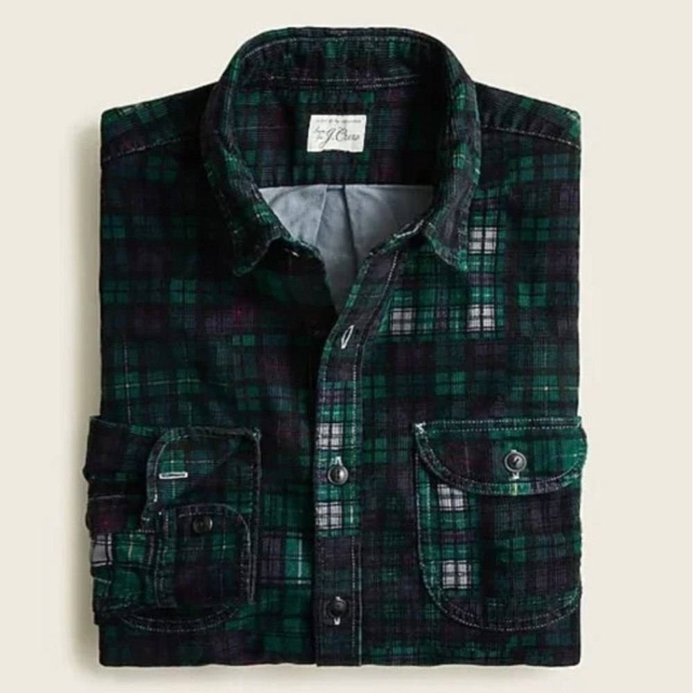 J. Crew Men’s Garment-dyed Corduroy Workshirt  Sz S - NWT